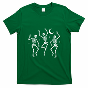 Skeletons Dancing Under Moon Halloween T-Shirt - Irish Green