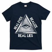 Seeing Eye Realize Real Lies Truth Awareness T-Shirt - Navy