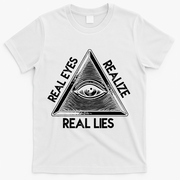 Seeing Eye Realize Real Lies Truth Awareness T-Shirt - White