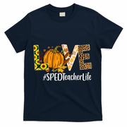 Special Education Teacher Love Fall Leopard Halloween Autumn Gift T-Shirt - Navy