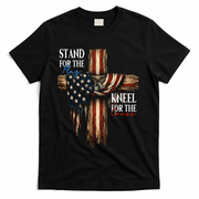 Stand For The Flag Kneel For The Cross Patriotic Christian T-Shirt - Black