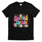 Second Grade Colorful Cute Teacher Student Gift Back To School T-Shirt - Black