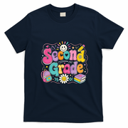Second Grade Colorful Cute Teacher Student Gift Back To School T-Shirt - Navy Blue
