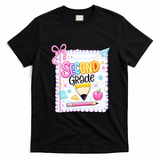 Second Grade Coquette Pencil First Day Of School T-Shirt - Black