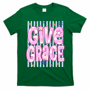 Stripped Give Grace T-Shirt - Irish Green