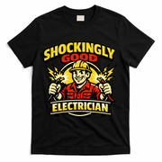 Shockingly Good Master Electrician Humor T-Shirt - Black