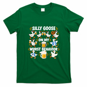 Silly Goose On My Wurst Behavior Funny Oktoberfest T-Shirt - Irish Green