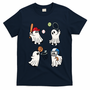 Spooky Ghost Sport Halloween T-Shirt - Navy Blue