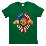 Super Hero American Portuguese Pride Combo Flag T-Shirt - Irish Green