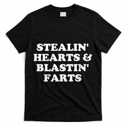 Stealin' Hearts And Blastin' Farts Funny Valentines Day T-Shirt - Black
