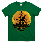 Spooky Halloween Castle Black Cats T-Shirt - Irish Green
