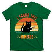 Scary I Found This Humerus Cat Black Humorous T-Shirt - Irish Green