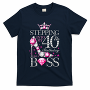 Stepping Into My 40th Birthday Like A boss T-Shirt - Navy