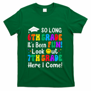 So Long 6th Grade 7th Grade Here I Come Back To School Kid T-Shirt - Green