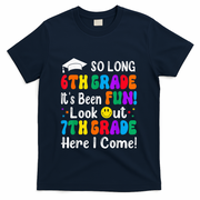 So Long 6th Grade 7th Grade Here I Come Back To School Kid T-Shirt - Navy