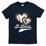 St. Louis Baseball Heart Game Day Fan T-Shirt - Navy Blue
