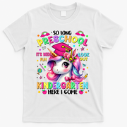 So Long Preschool Graduation Graduate Unicorn  T-Shirt - White