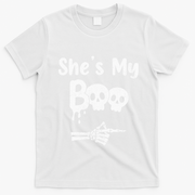 She’S My Boo Skull Face T-Shirt - White