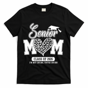 Senior Mom Class Of 2026 Senior Mama 26 Graduation Leopard T-Shirt - Black