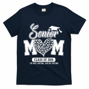 Senior Mom Class Of 2026 Senior Mama 26 Graduation Leopard T-Shirt - Navy