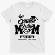 Senior Mom Class Of 2026 Senior Mama 26 Graduation Leopard T-Shirt - White