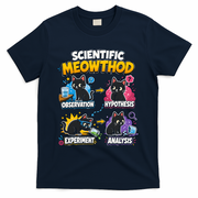 Scientific Meowthod Cat Themed Educational Fun T-Shirt - Navy