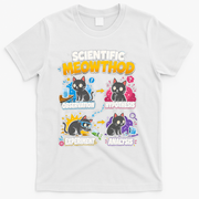 Scientific Meowthod Cat Themed Educational Fun T-Shirt - White