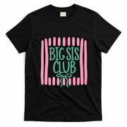 Striped Matching Sibling Promoted To Big Sister Club T-Shirt - Black