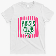 Striped Matching Sibling Promoted To Big Sister Club T-Shirt - White