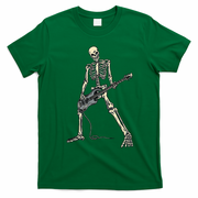Skeleton Playing Bass For Bassist And Bass Guitar Players T-Shirt - Irish Green