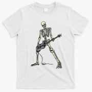 Skeleton Playing Bass For Bassist And Bass Guitar Players T-Shirt - White