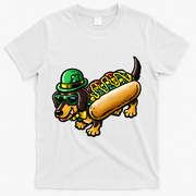 St Patricks Day Chicago Irish Dog Funny Cute T-Shirt - White