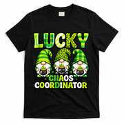 St Patrick's Day Lucky Chaos Coordonator Shamrock Irish Gnomes T-Shirt - Black