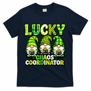 St Patrick's Day Lucky Chaos Coordonator Shamrock Irish Gnomes T-Shirt - Navy