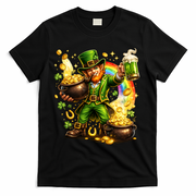 St Patricks Day Irish Leprechaun Pot Of Gold T-Shirt - Black