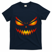 Spooky Pumpkin Face Halloween T-Shirt - Navy Blue