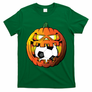 Soccer Player Halloween Pumpkin Skeleton Tees Boy T-Shirt - Irish Green