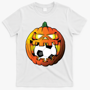 Soccer Player Halloween Pumpkin Skeleton Tees Boy T-Shirt - White