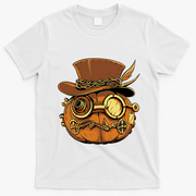 Steampunk Pumpkin Halloween T-Shirt - White