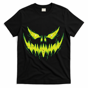 Scary Pumpkin Jack O Lantern Face Halloween T-Shirt - Black