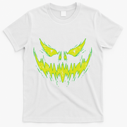 Scary Pumpkin Jack O Lantern Face Halloween T-Shirt - White