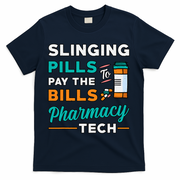 Slinging Pills Pharmacy Tech Vintage Technician Pharmacist T-Shirt - Navy