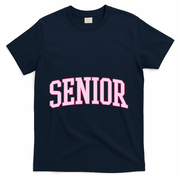 Senior Pink Retro Graduation T-Shirt - Navy