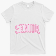 Senior Pink Retro Graduation T-Shirt - White