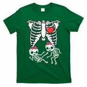 Skeleton Pregnancy Twins XRay Pregnant Halloween T-Shirt - Irish Green