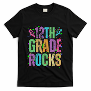 School Rocks Back To School Rockin 12th Grade Rocks T-Shirt - Black