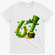 Six Seven 67 St Patricks Day Funny Saint Paddy's 6-7 T-Shirt - White