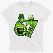 Six Seven 6-7 St Patricks Day 67 Paddys Meme T-Shirt - White