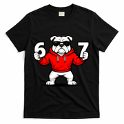 Six Seven 67 Meme Bulldogs Number 6 And 7 T-Shirt - Black
