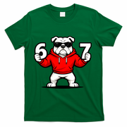 Six Seven 67 Meme Bulldogs Number 6 And 7 T-Shirt - Green